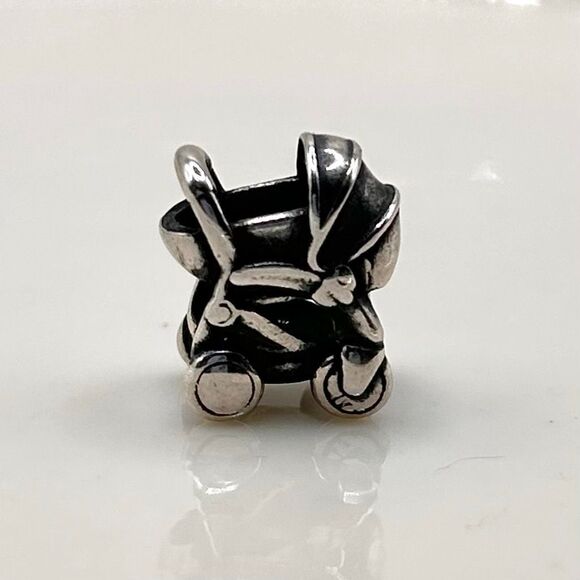 TROLLBEADS Sweet Dreams Silver Bead LAA 925S NEW! Baby Stroller - Picture 5 of 5